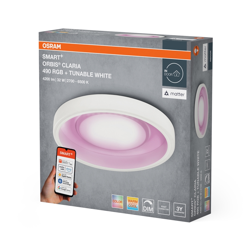 Osram - Plafon LED RGBW dimerizável SMART+ CLARIA LED/32W/230V Ø 49 cm 2700-6500K Wi-Fi