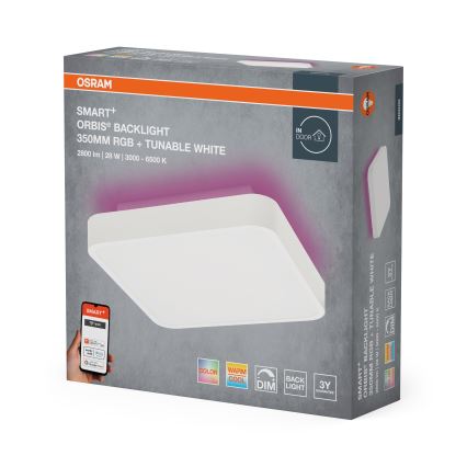 Osram - Candeeiro de tecto LED RGBW regulável SMART+ ORBIS LED/28W/230V 35x35 cm 2700-6500K Wi-Fi