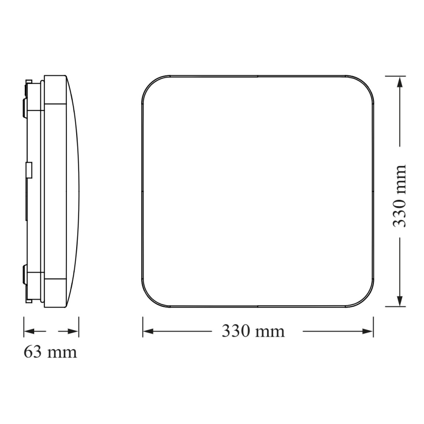 Osram - Candeeiro de tecto LED SQUARE LED/24W/230V 33x33 cm
