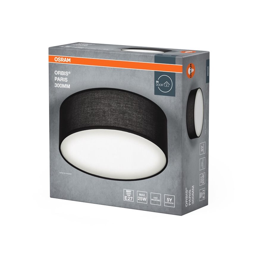Osram - Candeeiro de tecto ORBIS PARIS 1xE27/25W/230V Ø 30 cm preto