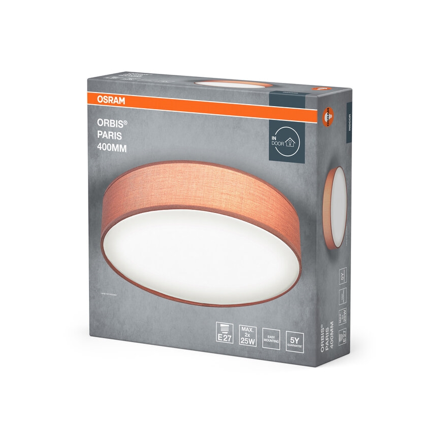 Osram - Candeeiro de tecto ORBIS PARIS 2xE27/25W/230V diâmetro 40 cm castanho