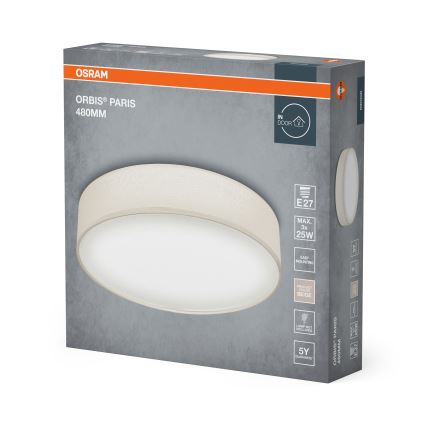 Osram - Candeeiro de tecto ORBIS PARIS, 3x E27/25W/230V, diâmetro 48 cm, creme