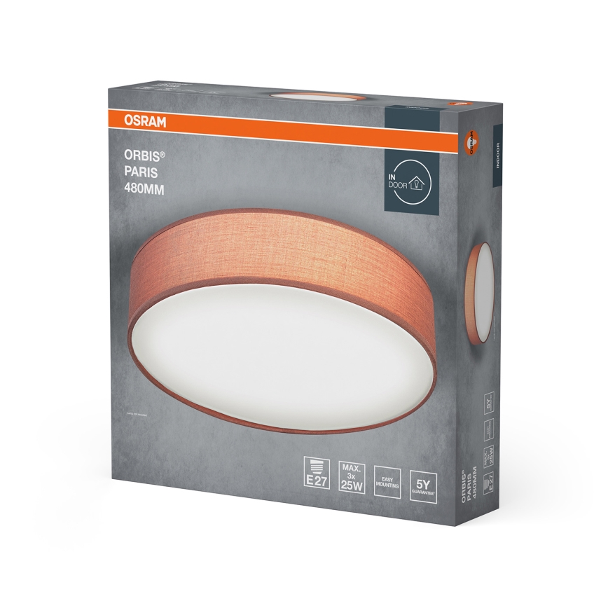 Osram - Candeeiro de tecto ORBIS PARIS 3xE27/15W/230V Ø 48 cm castanho