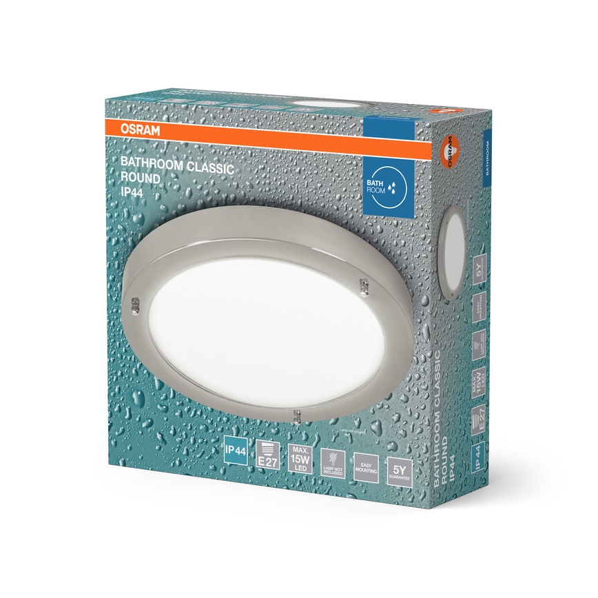 Osram - Candeeiro de teto para casa de banho BATHROOM CLASSIC 1xE27/15W/230V, diâmetro 31 cm, IP44