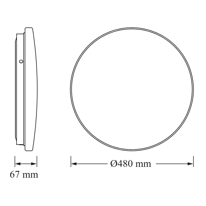 Osram - Candeeiro de teto LED CEILING ROUND, 36 W, 230 V, 4000 K, Ø 48 cm, branco