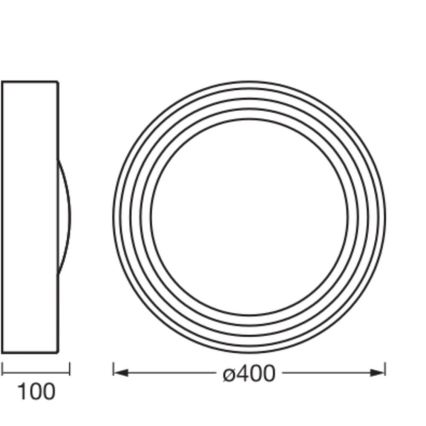 Osram - Candeeiro de tecto LED regulável ORBIS CONCRETE LED/18W/230V Ø 40 cm cinzento/betão