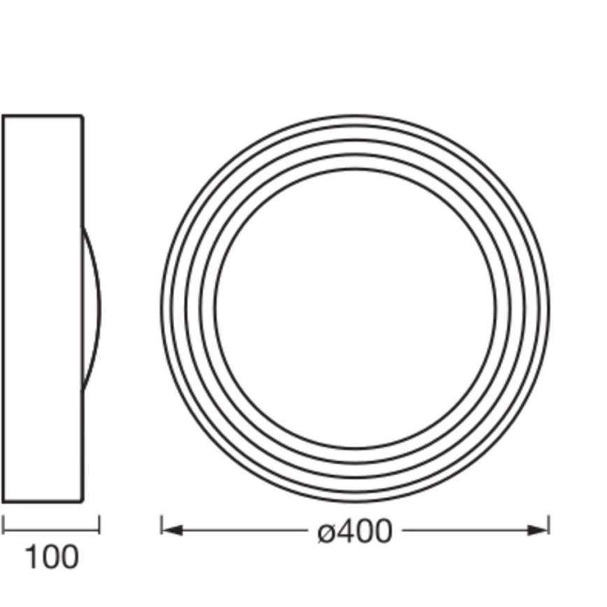 Osram - Candeeiro de tecto LED regulável ORBIS CONCRETE LED/18W/230V Ø 40 cm cinzento/betão