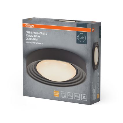 Osram - Luminária de teto LED dimerizável ORBIS CONCRETE LED/24,5W/230V diâmetro 50 cm cinzento/concreto