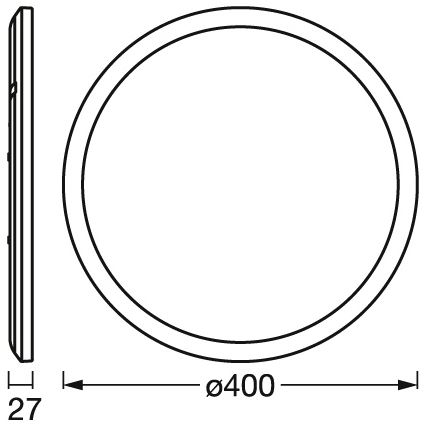 Osram - Luminária de teto LED dimerizável ORBIS ULTRA SLIM LED/22W/230V 3000K Ø 40 cm preta