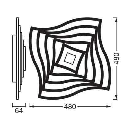 Osram - Candeeiro de tecto LED dimerizável ORBIS WAVES LED/43W/230V 2600-6000K 48x48 cm branco + controlo remoto