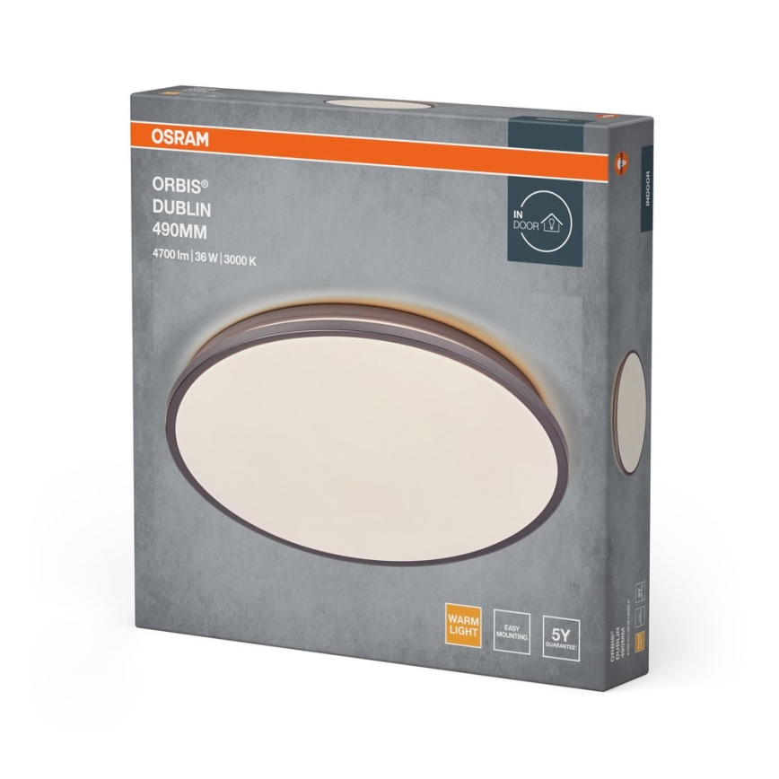Osram - Candeeiro de teto LED ORBIS DUBLIN LED/36W/230V Ø 49 cm prateado