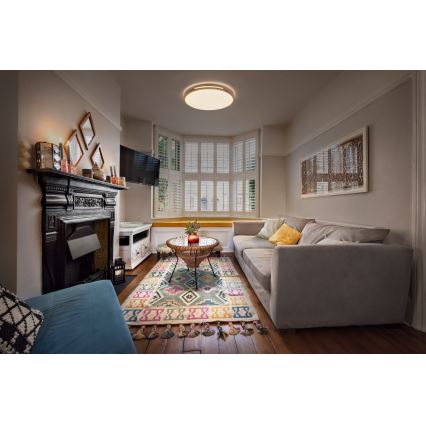 Osram - Candeeiro de tecto LED dimerizável ORBIS WOODBURRY LED/24W/230V Ø 39 cm bege
