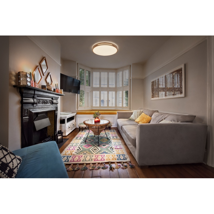 Osram - Candeeiro de tecto LED dimerizável ORBIS WOODBURRY LED/24W/230V Ø 39 cm bege