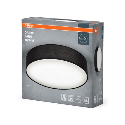 Osram - Candeeiro de teto ORBIS PARIS 2xE27/25W/230V Ø 40 cm preto