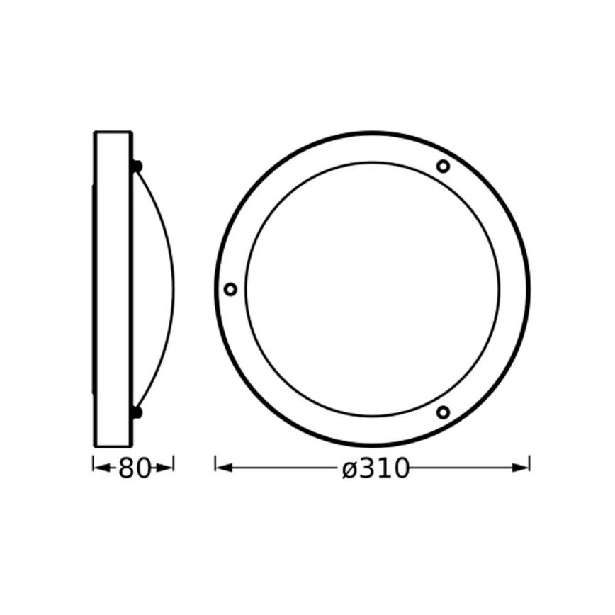 Osram - Candeeiro de tecto para casa de banho BATHROOM CLASSIC 1xE27/15W/230V diâmetro 31 cm IP44