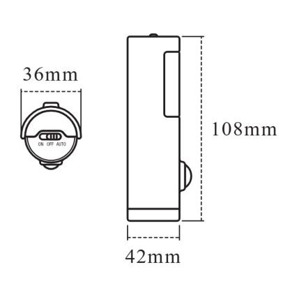 Osram - Luz orientadora LED com sensor de movimento e de crepúsculo NIGHTLUX LED/0,35W/3xAAA IP54 branco
