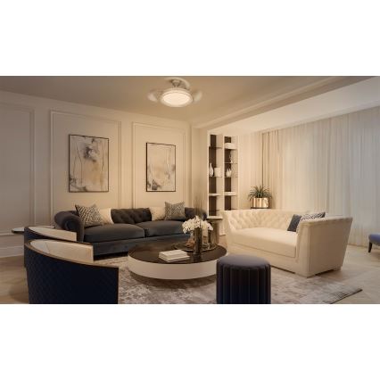 Osram - Candeeiro de teto LED RGB dimerizável com ventilador CIERZO LED/35W/230V 3000-6500K + controlo remoto