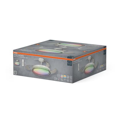 Osram - Candeeiro de teto LED RGB dimerizável com ventilador CIERZO LED/35W/230V 3000-6500K + controlo remoto
