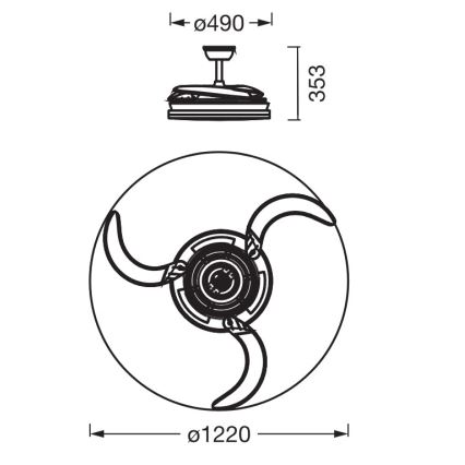 Osram - Candeeiro de teto LED RGB dimerizável com ventilador CIERZO LED/35W/230V 3000-6500K + controlo remoto