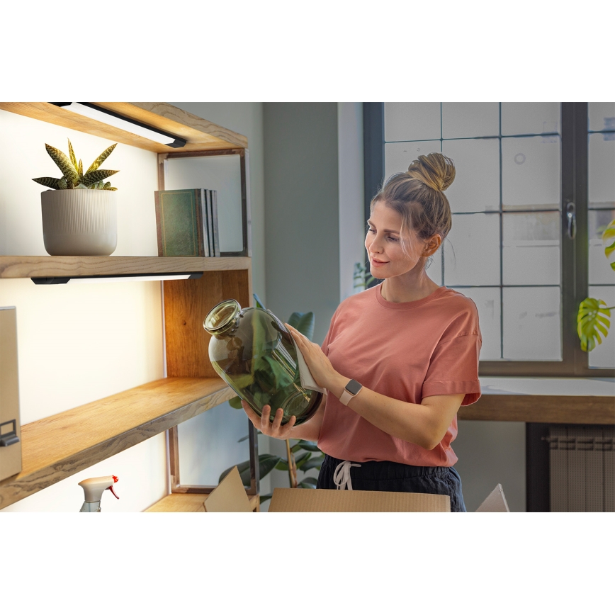 Osram - Luminária LED dimerizável para instalação sob armários com sensor de movimento LINEAR EDGE LED/8W/230V 3000/4000/6500K 50 cm preta