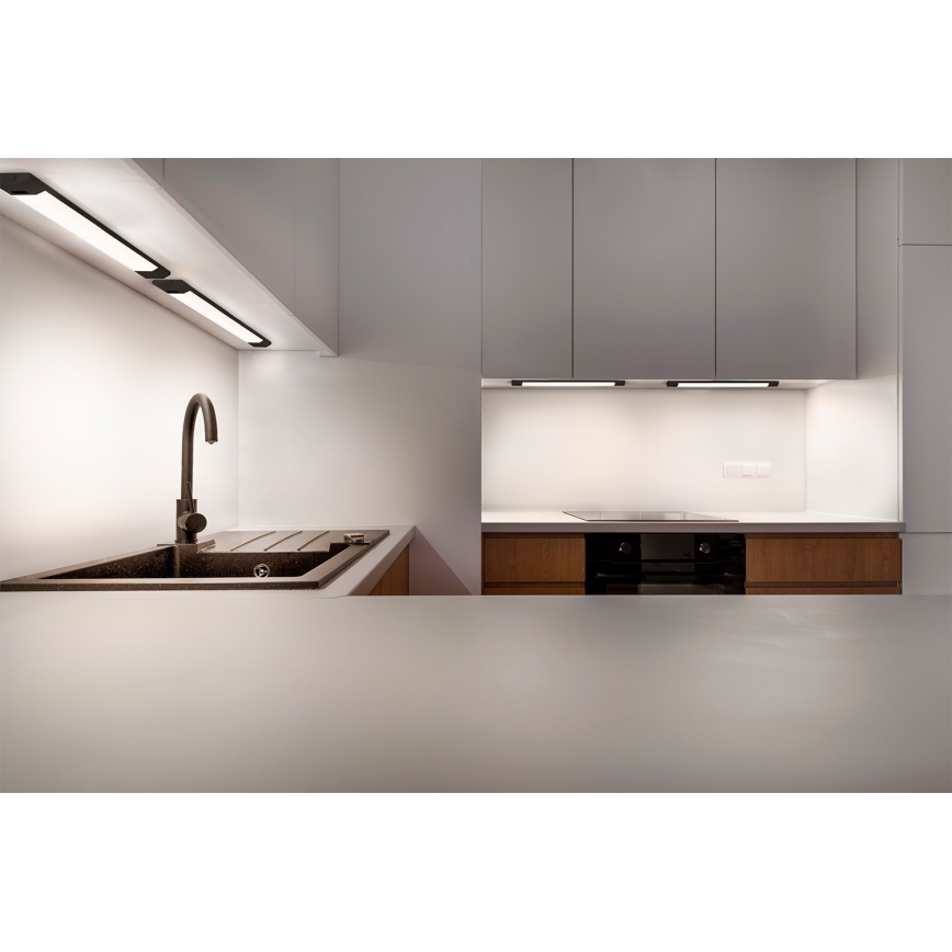 Osram - Luminária LED dimerizável para instalação sob armários com sensor de movimento LINEAR EDGE LED/8W/230V 3000/4000/6500K 50 cm preta