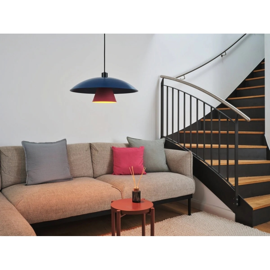 Osram - Candeeiro pendente com cabo DECOR FLYING MUSHROOM 1xE27/25W/230V diâmetro 50 cm azul