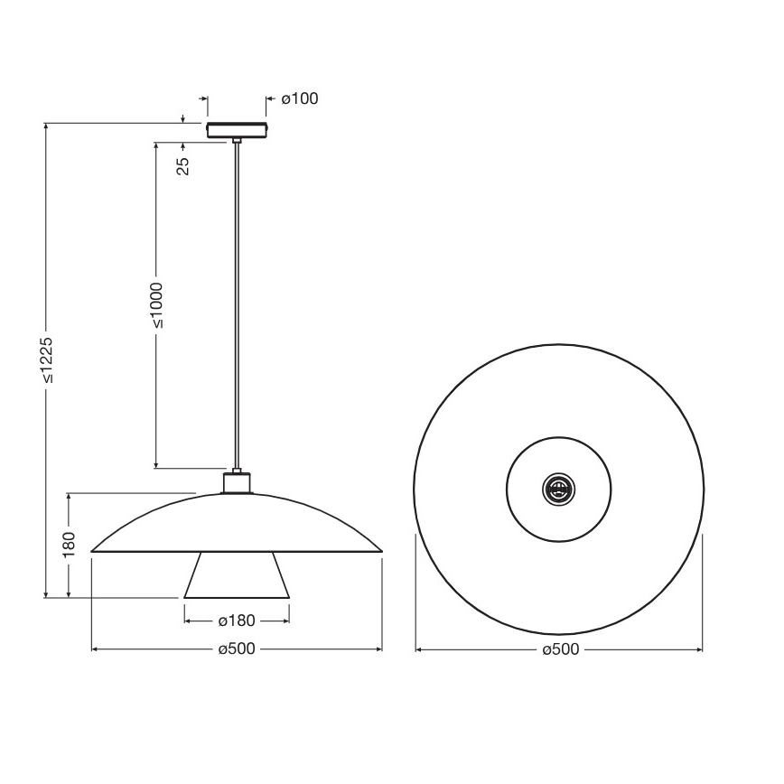 Osram - Candeeiro pendente com cabo DECOR FLYING MUSHROOM 1xE27/25W/230V diâmetro 50 cm azul