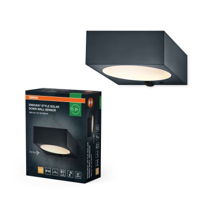 Osram - Luminária de parede solar LED dimerizável com sensor ENDURA STYLE LED/10,7W/4,2V 2000 mAh IP65 antracite