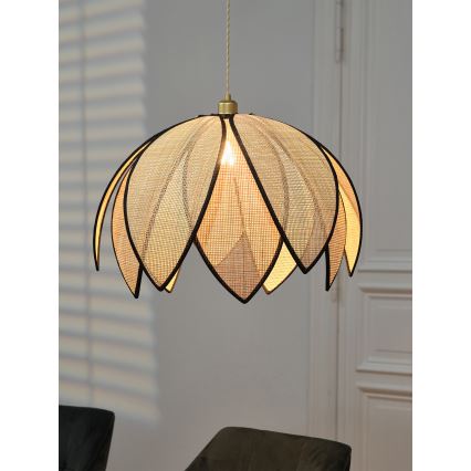 Osram - Candeeiro suspenso com cabo DECOR RATTAN 1xE27/15W/230V Ø 67 cm bege/preto