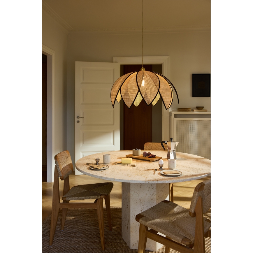 Osram - Candeeiro suspenso com cabo DECOR RATTAN 1xE27/15W/230V Ø 67 cm bege/preto