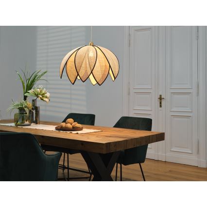 Osram - Candeeiro suspenso com cabo DECOR RATTAN 1xE27/15W/230V Ø 67 cm bege/preto