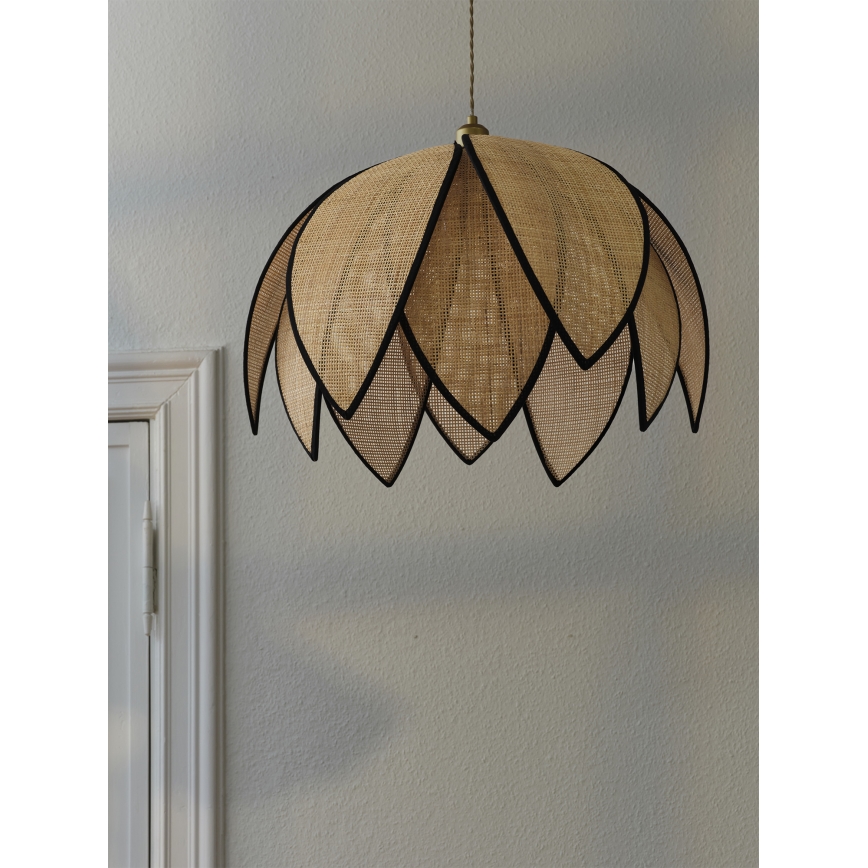 Osram - Candeeiro suspenso com cabo DECOR RATTAN 1xE27/15W/230V Ø 67 cm bege/preto