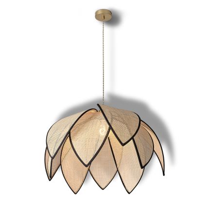 Osram - Candeeiro suspenso com cabo DECOR RATTAN 1xE27/15W/230V Ø 67 cm bege/preto