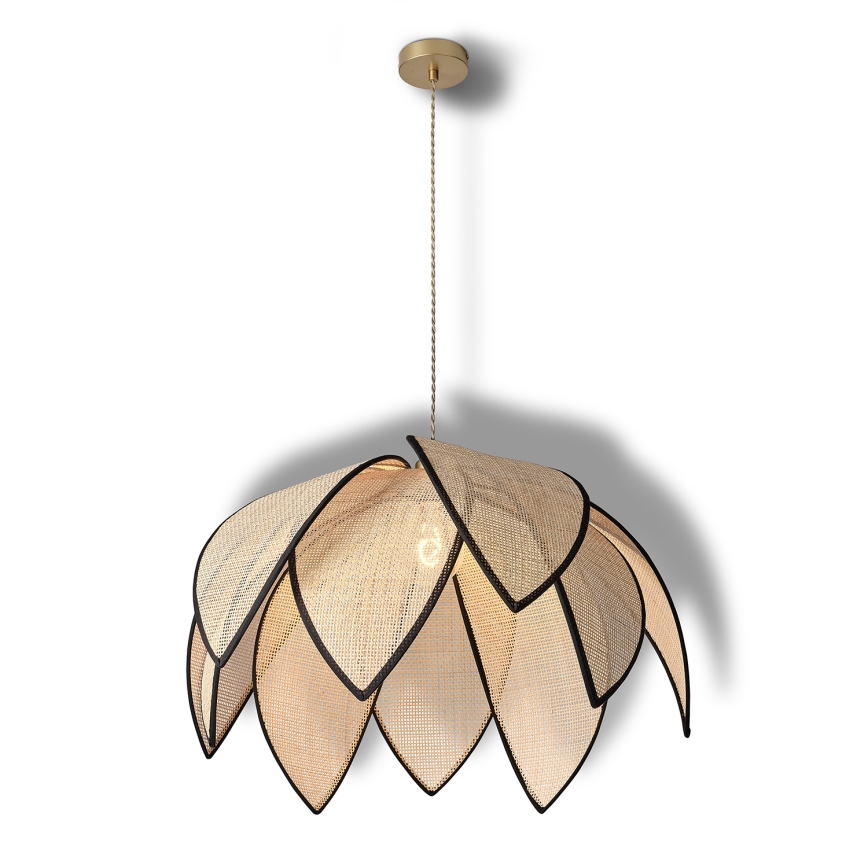 Osram - Candeeiro suspenso com cabo DECOR RATTAN 1xE27/15W/230V Ø 67 cm bege/preto