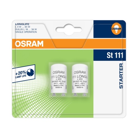 Osram - CONJUNTO 2x Iniciador de iluminação fluorescente ST111 4-65W/230V
