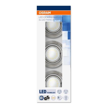 Osram - CONJUNTO 3x Foco de encastrar LED 3xGU10/3W/230V