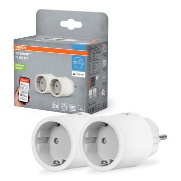 Osram - Conjunto de 2 tomadas inteligentes SMART+ MATTER SCHUKO 2300W/230V/10A Wi-Fi brancas
