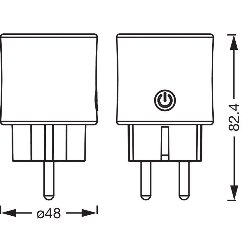 Osram - Conjunto de 2 tomadas inteligentes SMART+ MATTER SCHUKO 2300W/230V/10A Wi-Fi brancas