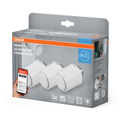 Osram - Conjunto de 3 Cabeças Termostáticas SMART+ 3x AA Wi-Fi