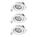 Osram - Conjunto de 3 spots de embutir LED reguláveis SPOT LED/4,9W/230V 2700K Ø 8,7 cm brancos