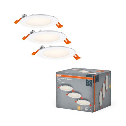 Osram - Conjunto de 3 spots LED de embutir/8W/230V 3000K Ø 12 cm brancos