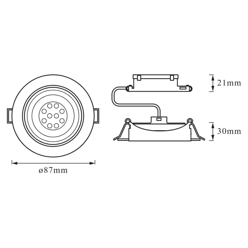 Osram - Conjunto de 3 spots de embutir LED reguláveis SPOT LED/4,9W/230V 2700K Ø 8,7 cm brancos