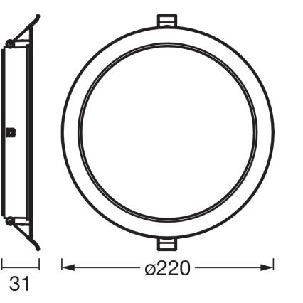Osram - Conjunto de 6 luminárias LED de embutir ESSENTIAL LED/18W/230V 4000K Ø 22 cm branco