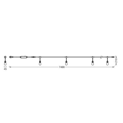 Osram - Guirlanda exterior LED RGB regulável SMART+ STRING 12xLED/230V 7,47m IP44 Wi-Fi
