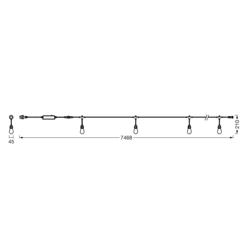 Osram - Guirlanda exterior LED RGB regulável SMART+ STRING 12xLED/230V 7,47m IP44 Wi-Fi