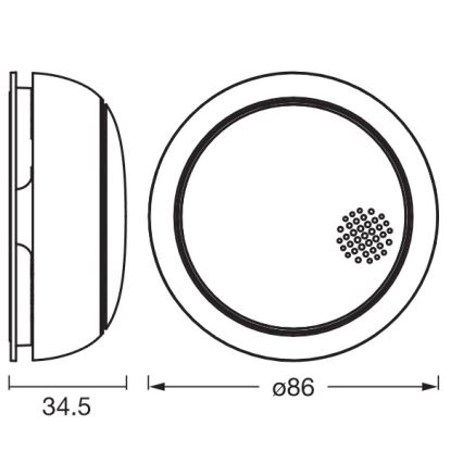 Osram - Detetor de Fumos SMART+ 3V Wi-Fi 1400 mAh