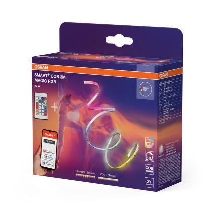 Osram - Fita LED RGB dimerizável SMART+ MAGIC 3m LED/22W/230V Wi-Fi + comando remoto