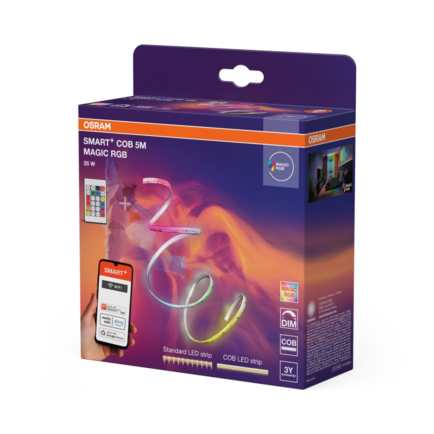 Osram - Fita LED RGB regulável SMART+ MAGIC 5m LED/35W/230V Wi-Fi + comando remoto
