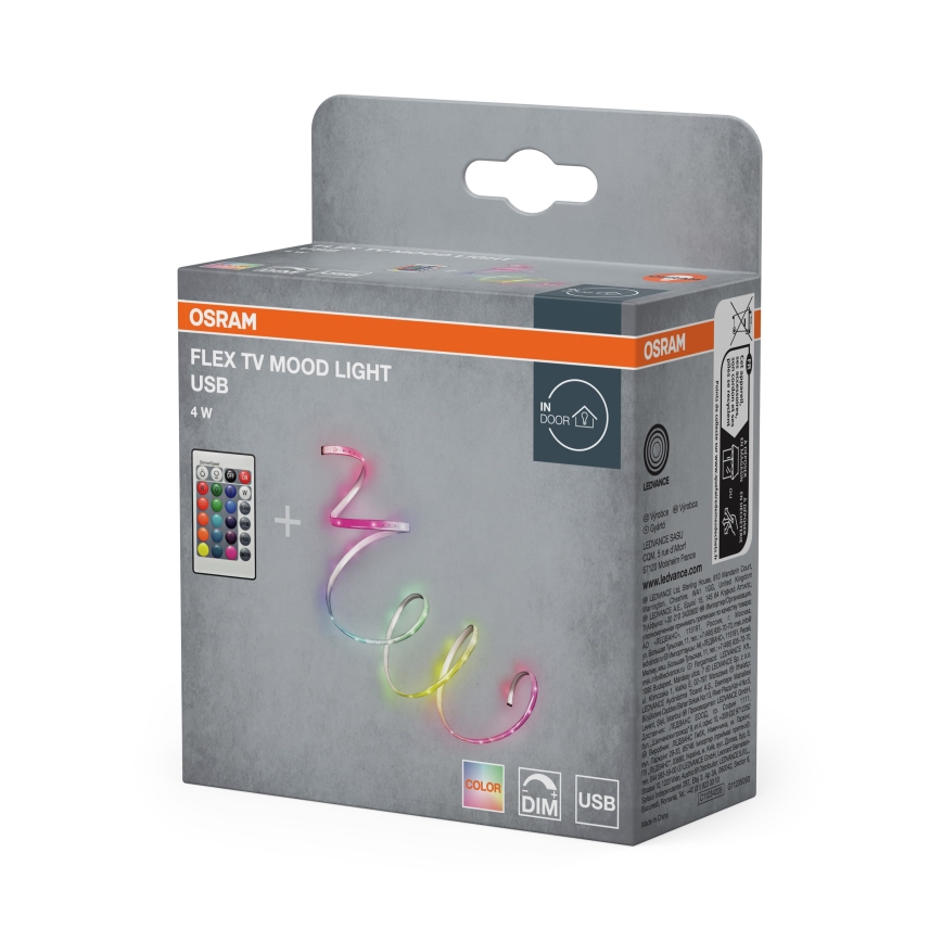 Osram - Fita LED RGB regulável FLEX TV MOOD 1,5m LED/4W/5V + controlo remoto