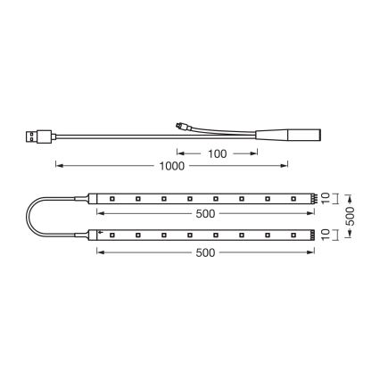 Osram - Fita LED RGB regulável FLEX TV MOOD 1,5m LED/4W/5V + controlo remoto